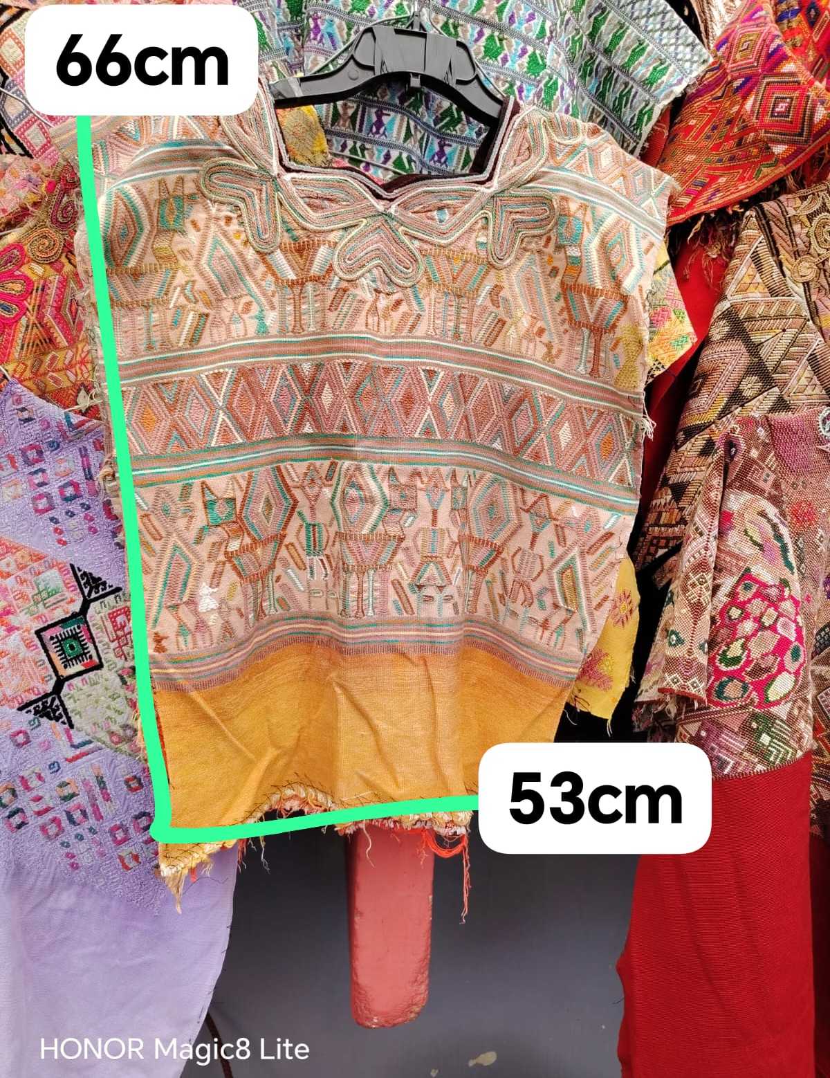 Primrose and pink Nebaj huipil #4-79