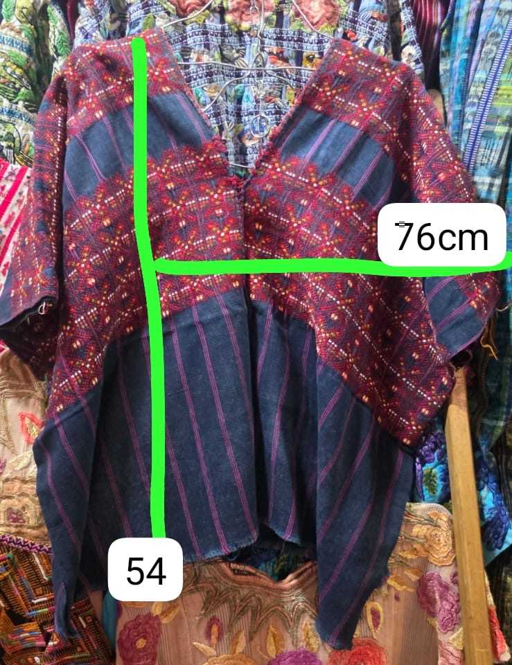 (*reservado para Annette*) Huipil Nahuala rojo y azul #1-30