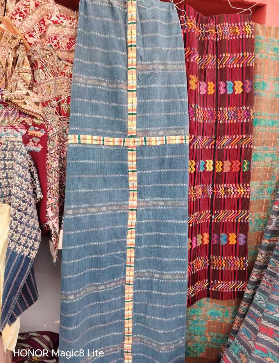 Indigo with geometric randa Chichicastenago corte #5-343