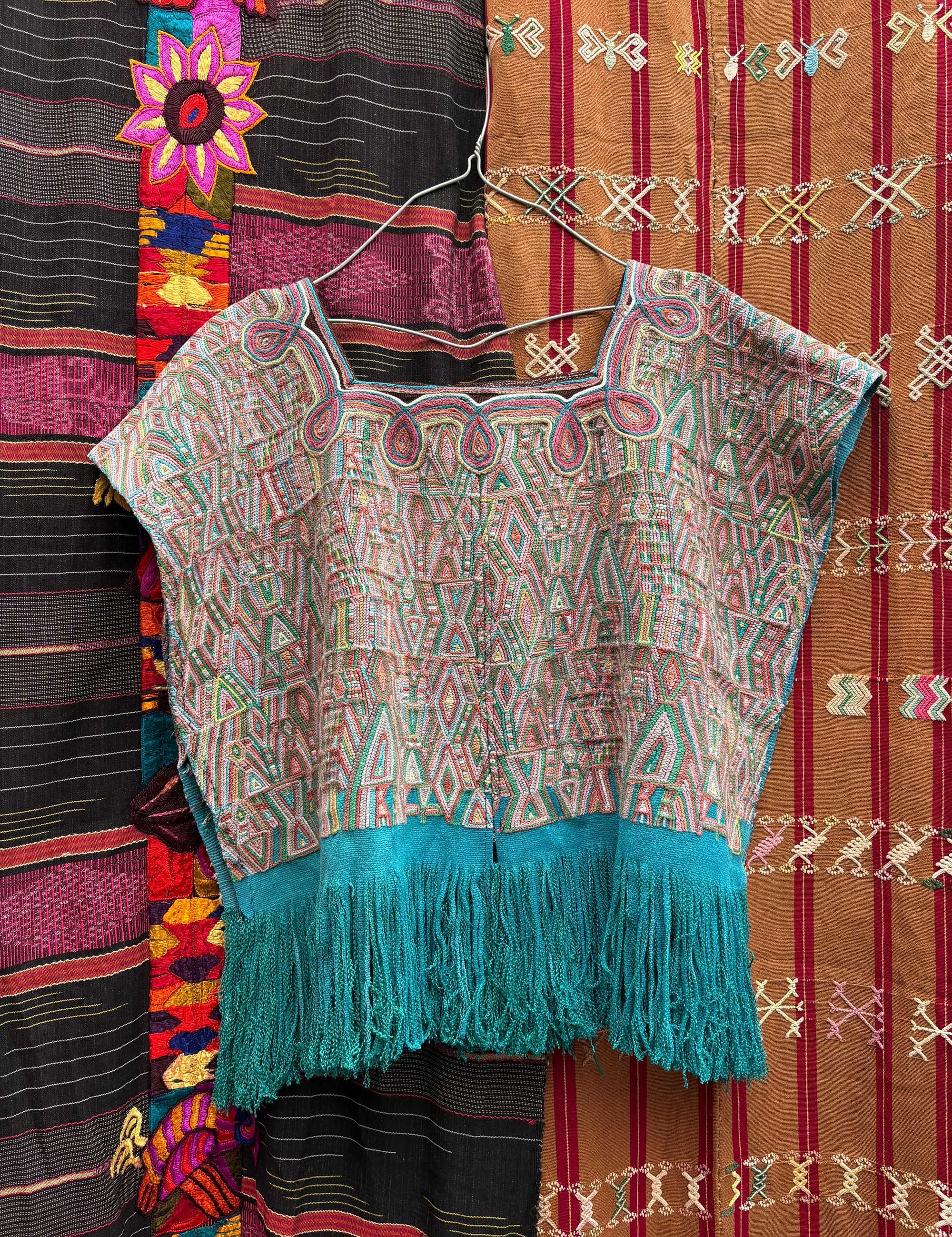 Blue and pink Nebaj huipil #4-220