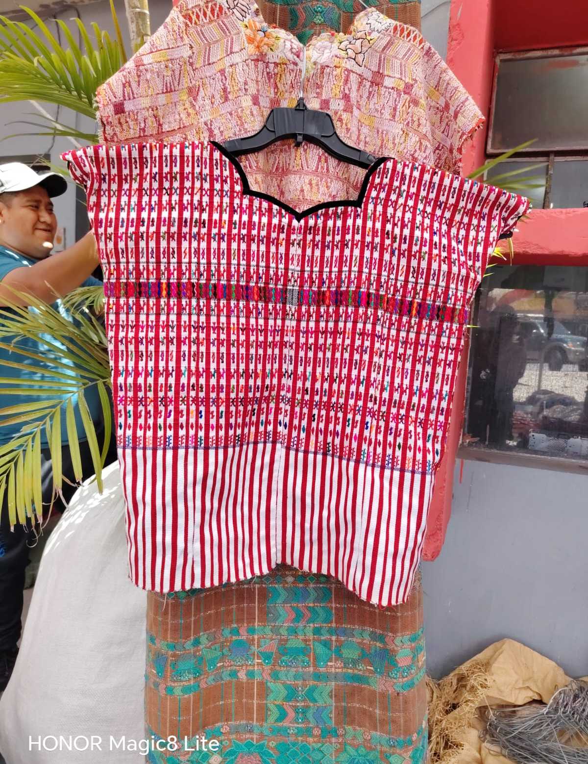 Red and white gingham San Lucas huipil #5-213