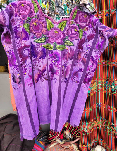 Lilac floral Santiago huipil #3-12