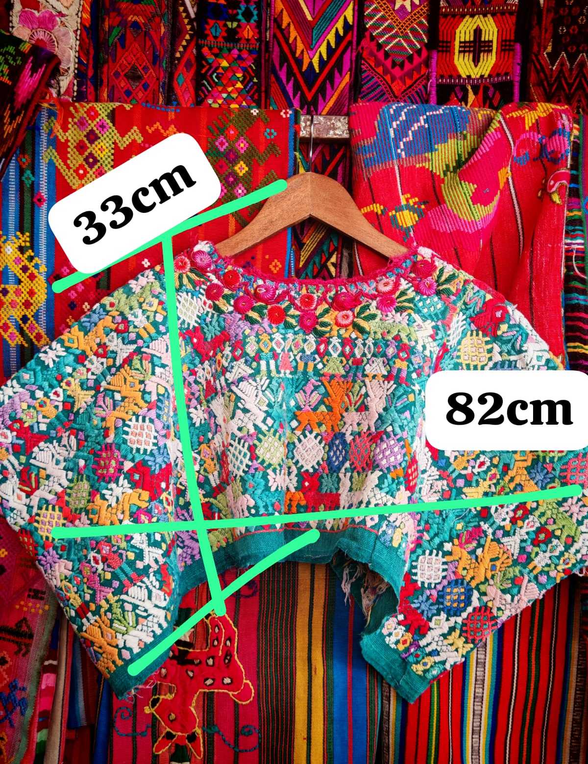 Childs Turquoise Coban Huipil #6-292