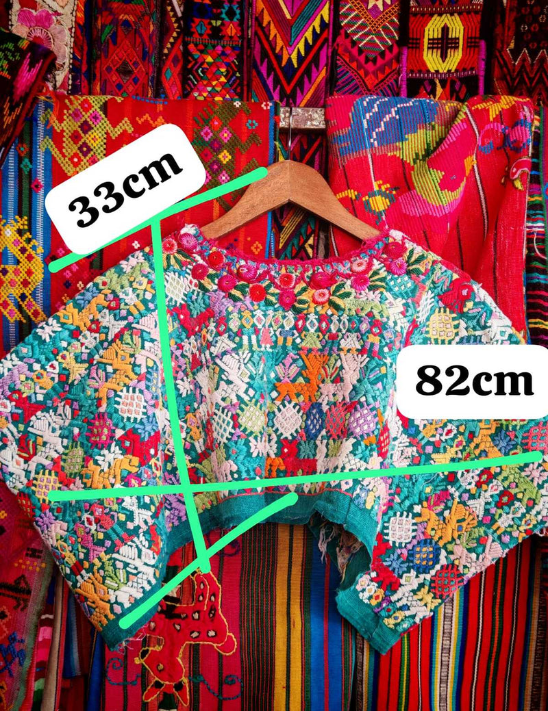 Childs Turquoise Coban Huipil #6-292