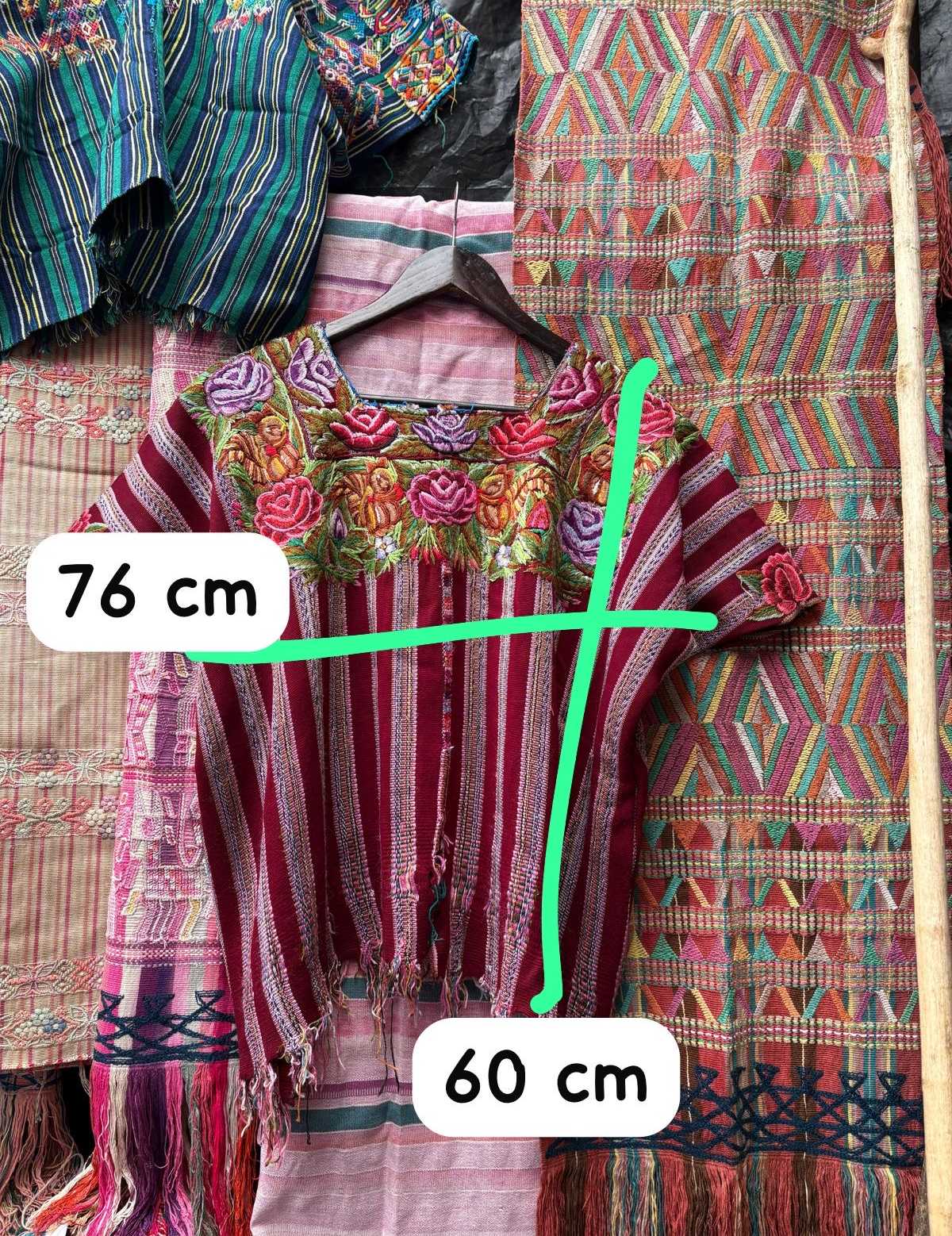 Floral and striped Patzun huipil #2-94