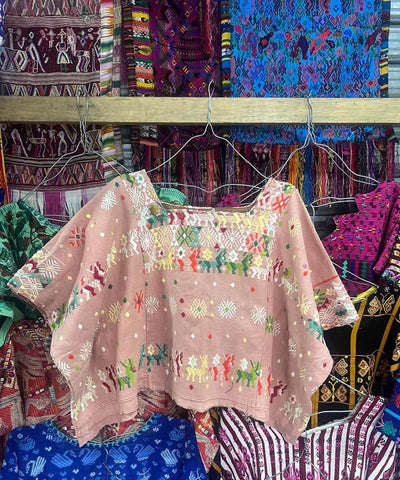 Simple Coban huipil in fawn