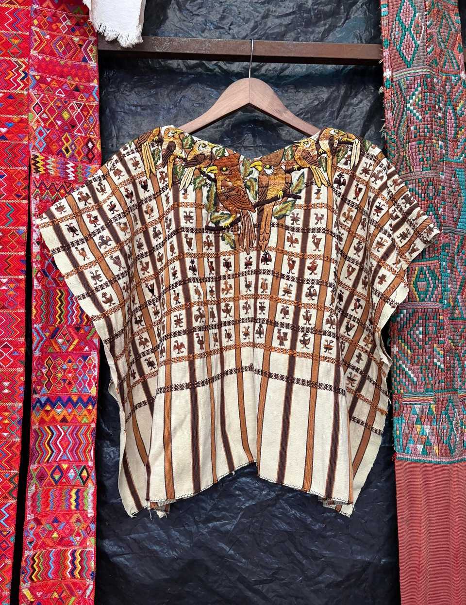 Brown and cream Santiago huipil #6-77
