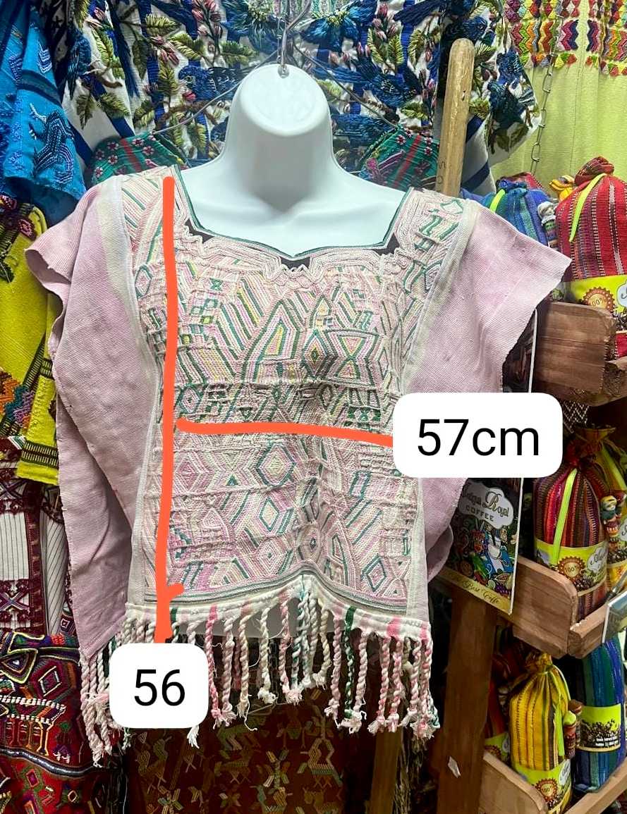 Pale Pink and Green Nebaj Huipil #6-354