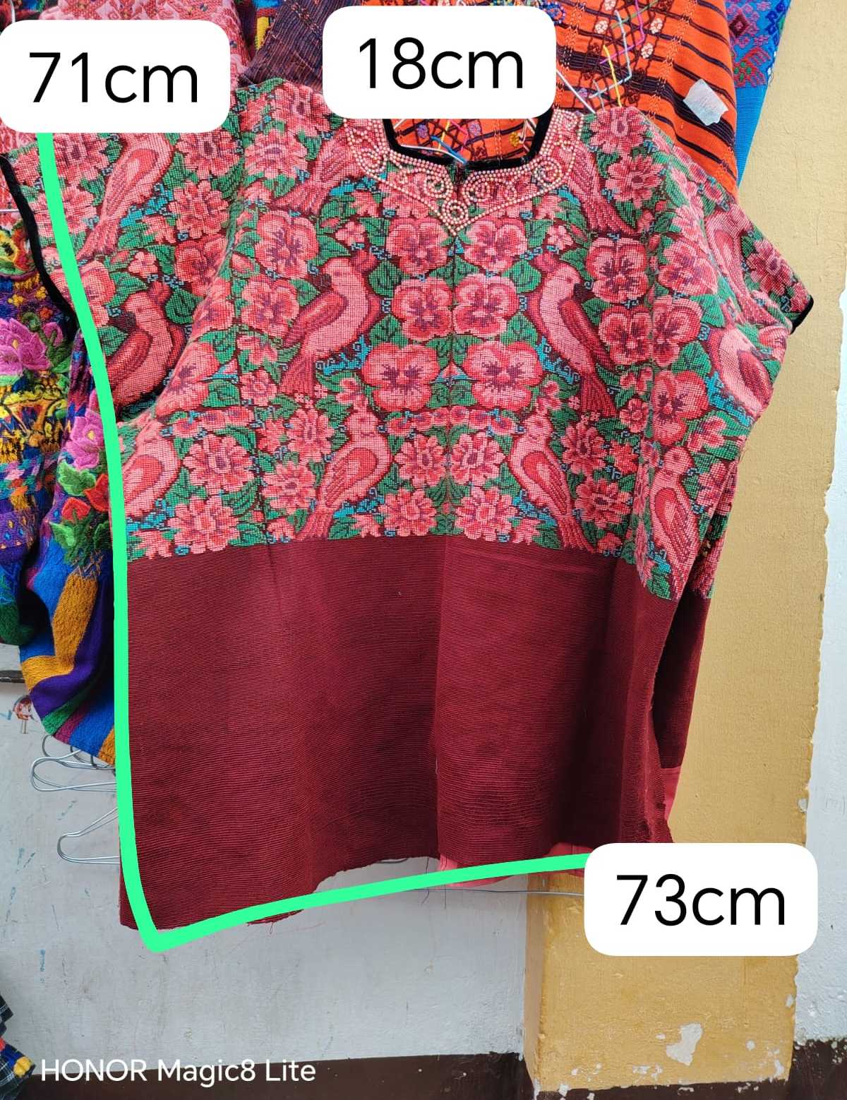 Red and Green Aguas Calientas Huipil #6-345