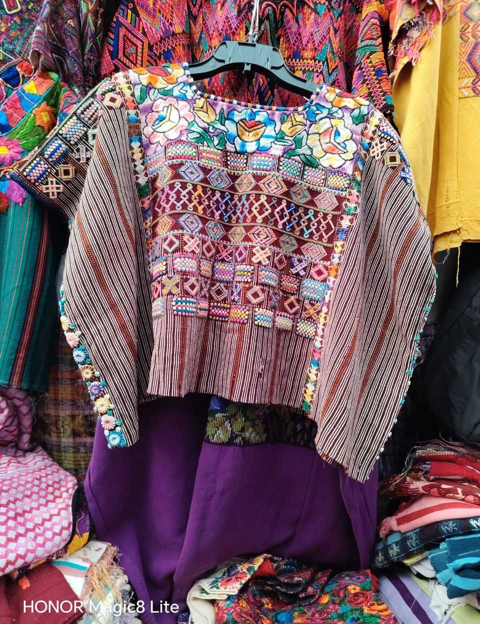 Floral striped Colotenango huipil #4-247