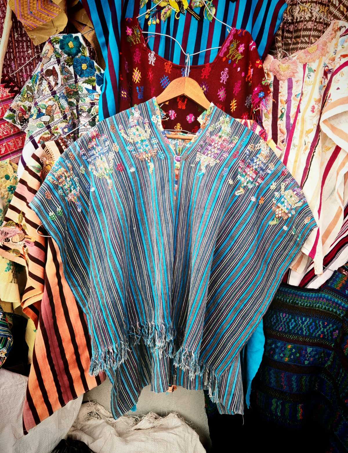 Striped blue Nahuala huipil #2-79