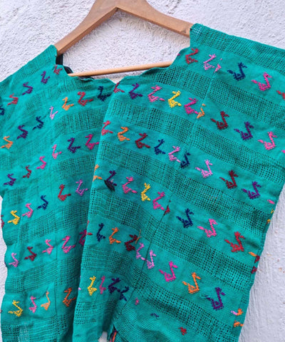 Turquoise lightweight Coban huipil