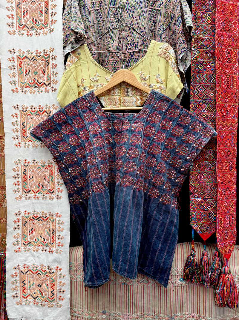 Indigo turkey Nahuala huipil (Reserved for Anne)