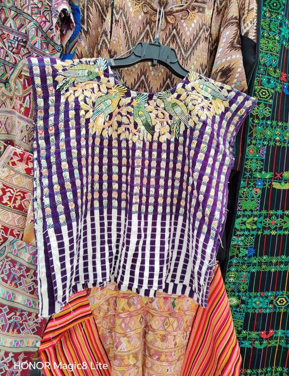 Purple gingham Santiago huipil #5-286