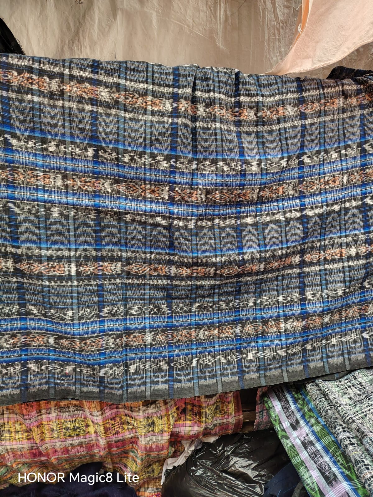 Blue and brown ikat corte (Reserved for April)
