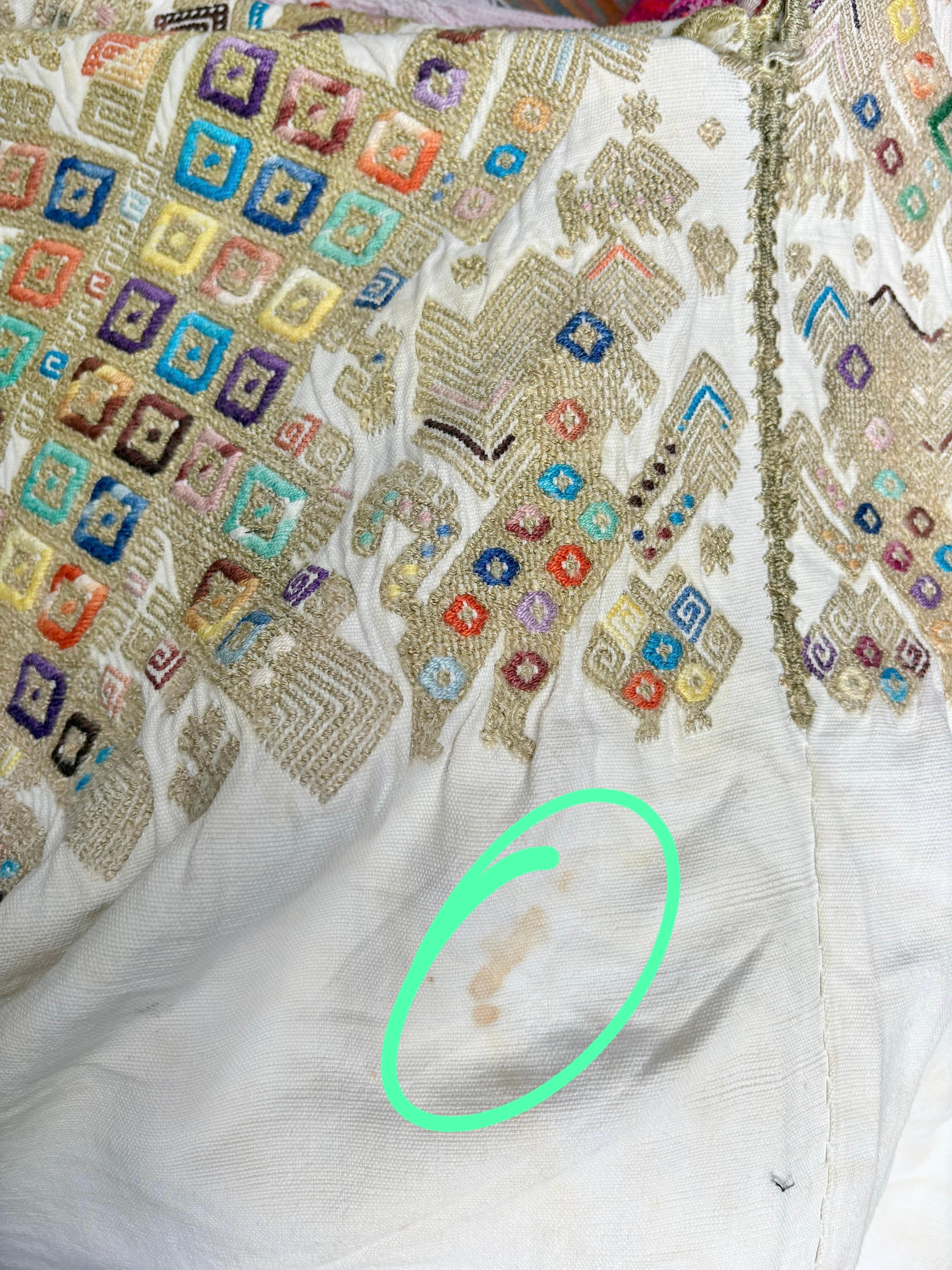 White and gold Nahuala Huipil #1-52