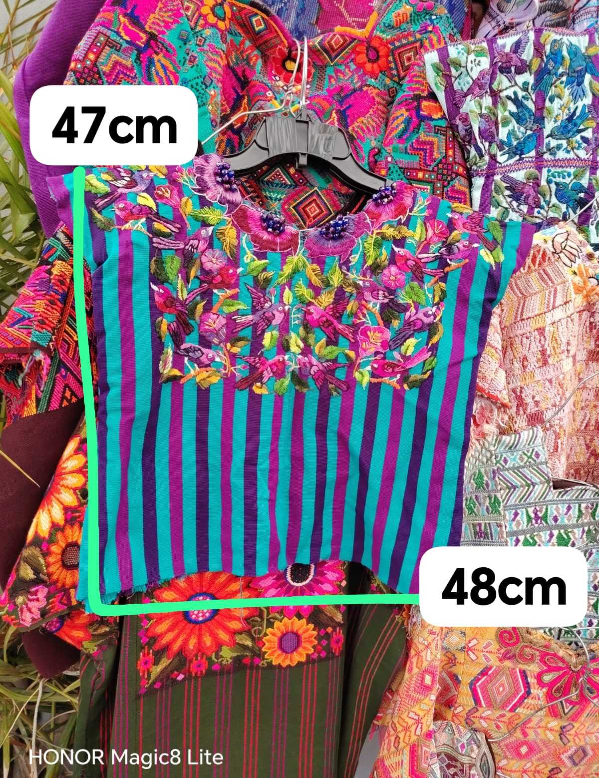 Bright blue and berry Santiago huipil #4-191