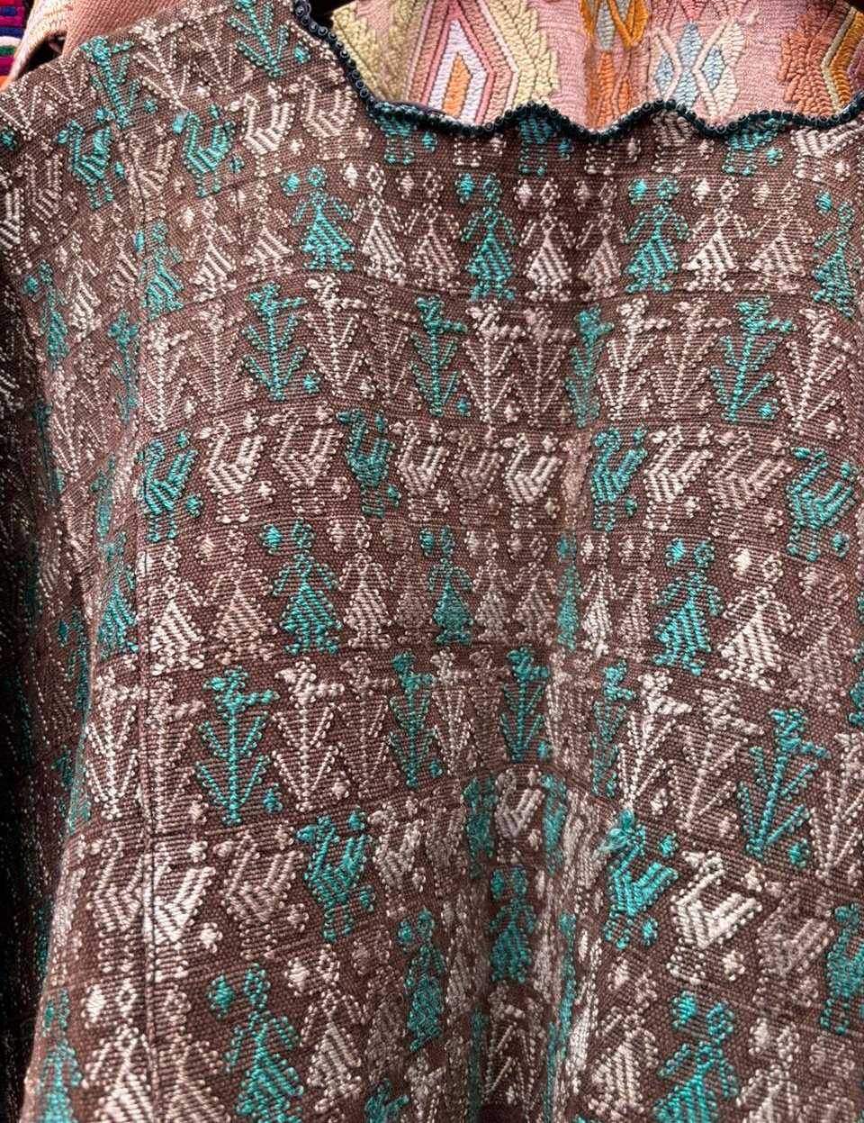 (Reserved for Cheryl) Green and grey Coban huipil #2-105