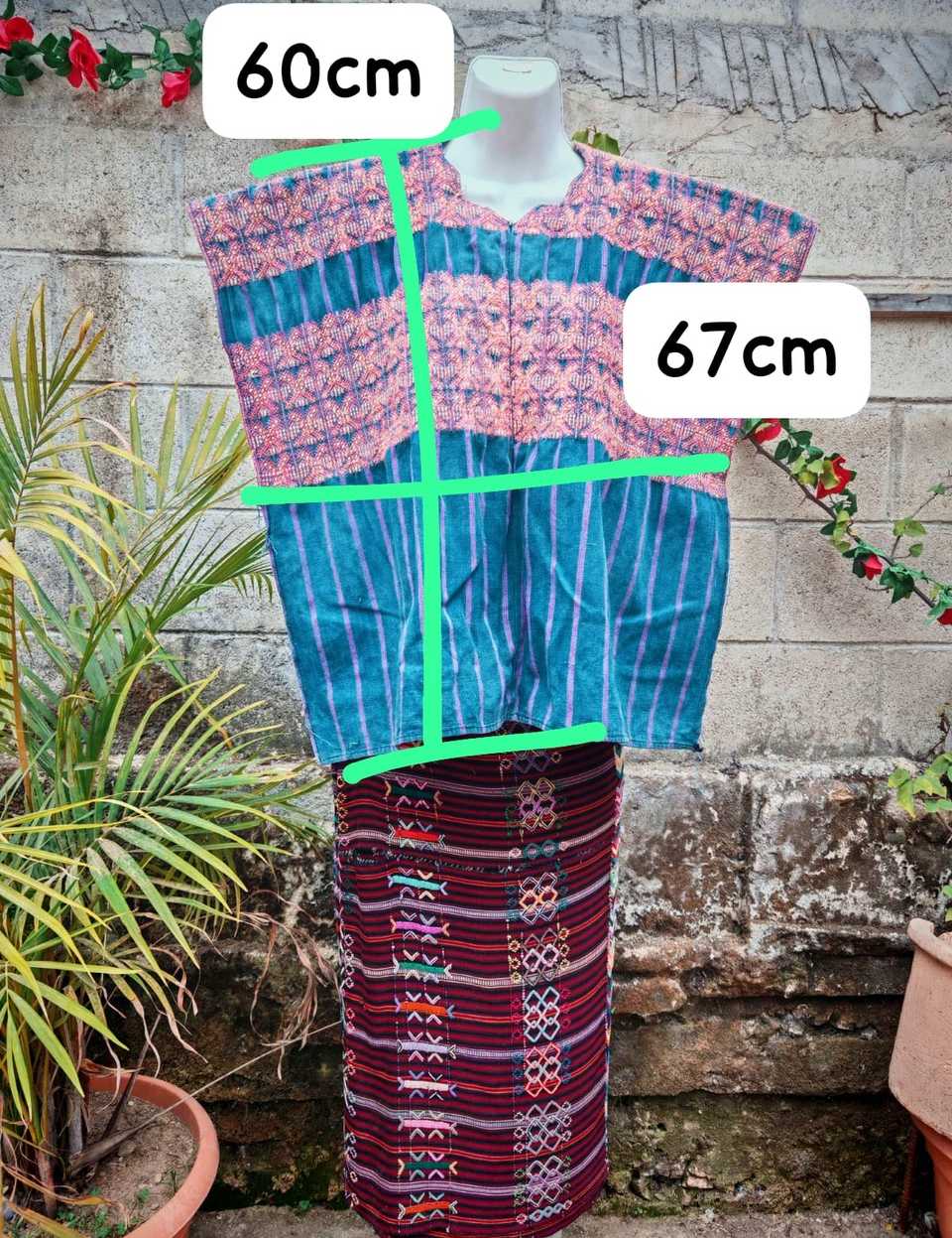 Indigo and aged red Nahuala huipil #4-293