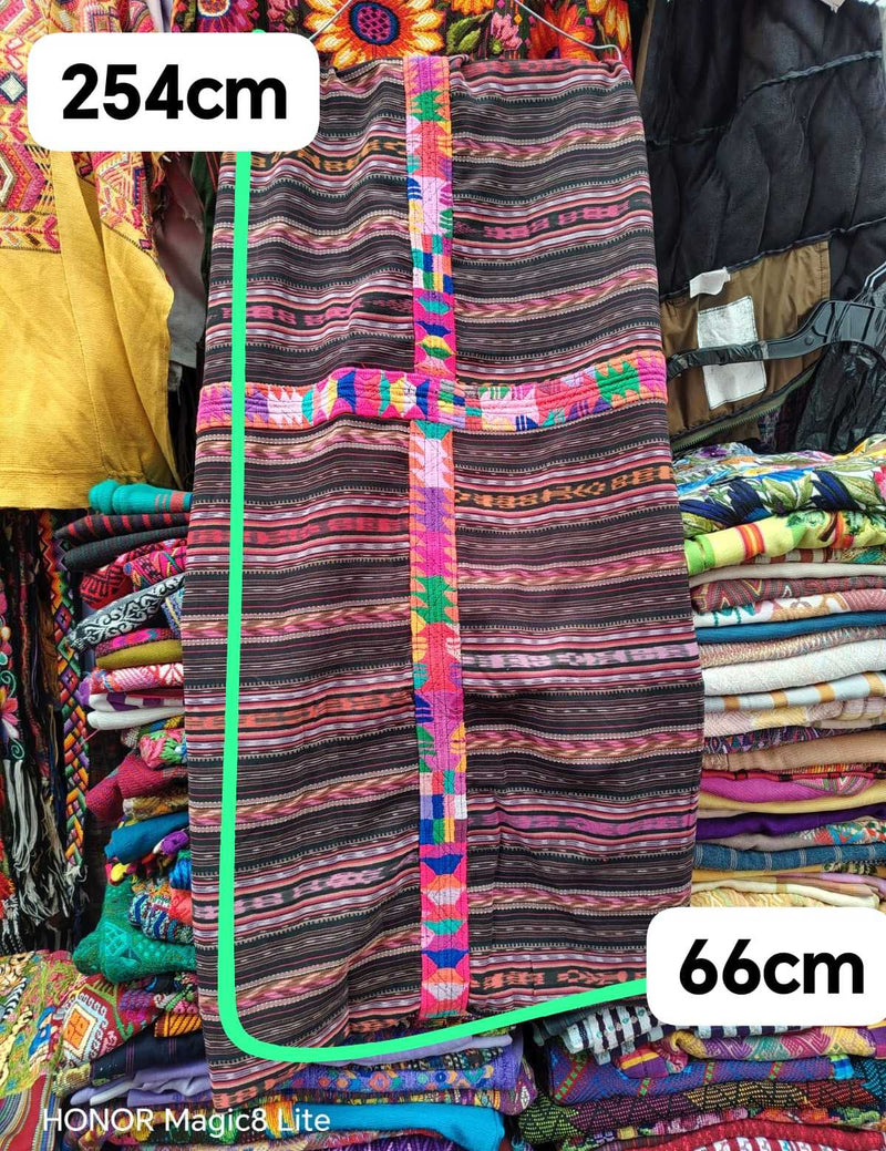 Pink and black Ikat Chichicastenango corte #4-154