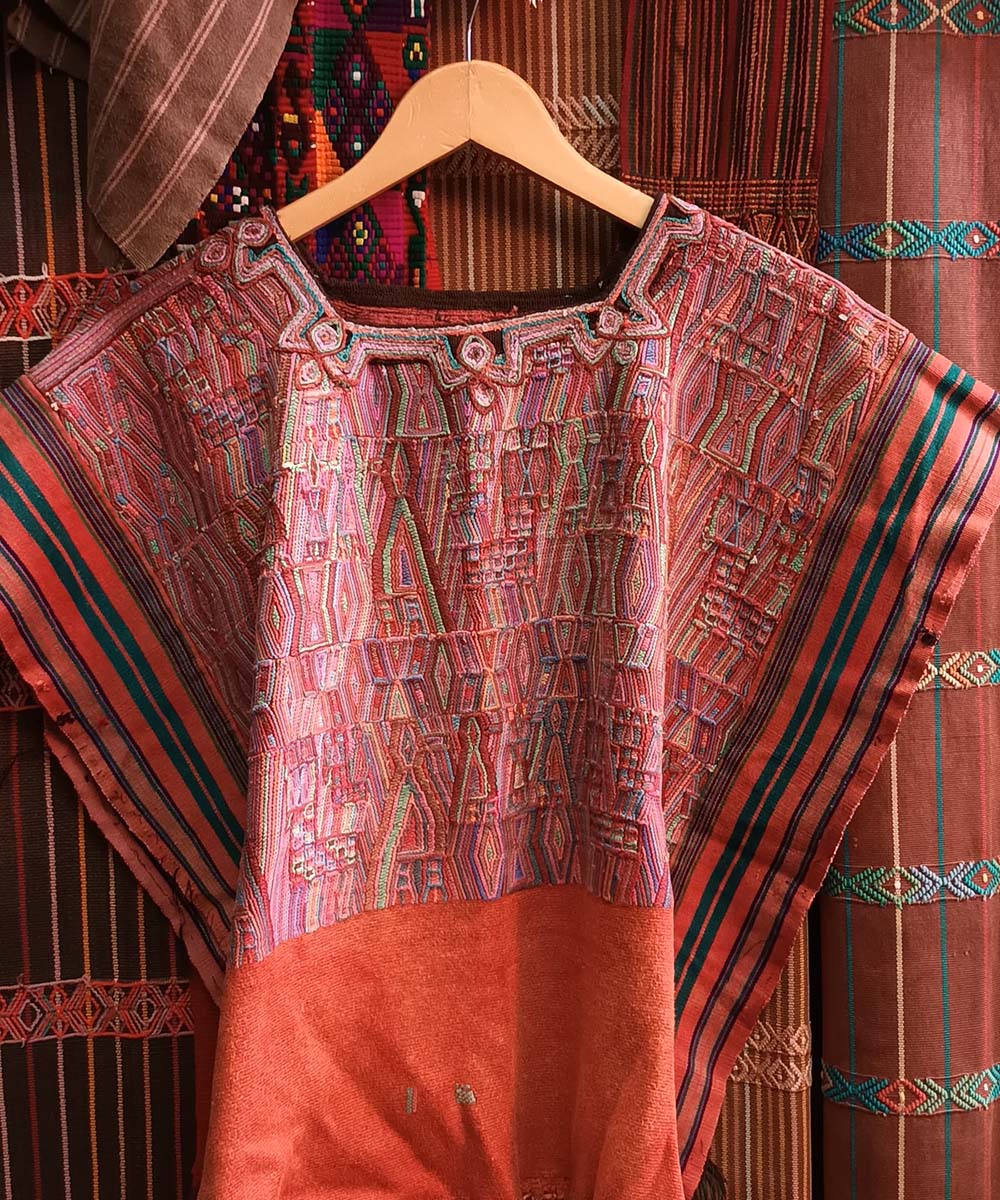 Orange and Pink Nebaj Huipil