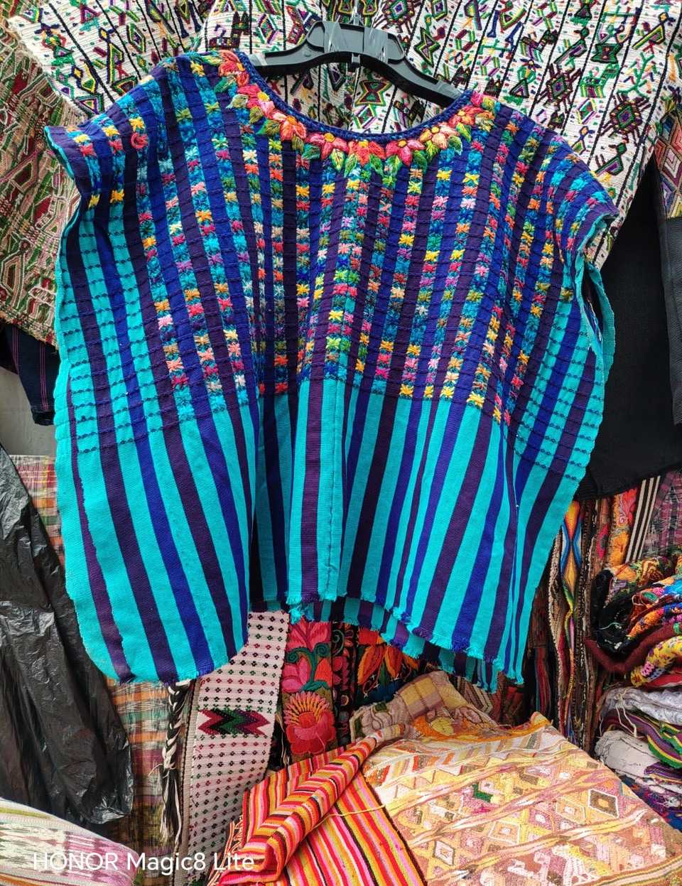 Blue gingham Santiago huipil #4-307