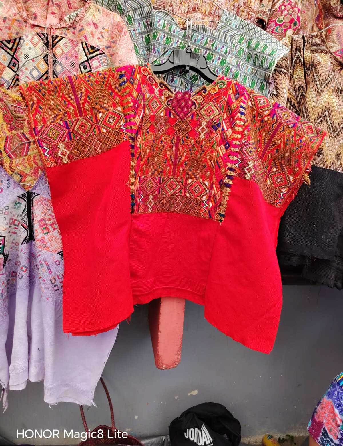 Red and gold Chichicastenango huipil #4-77