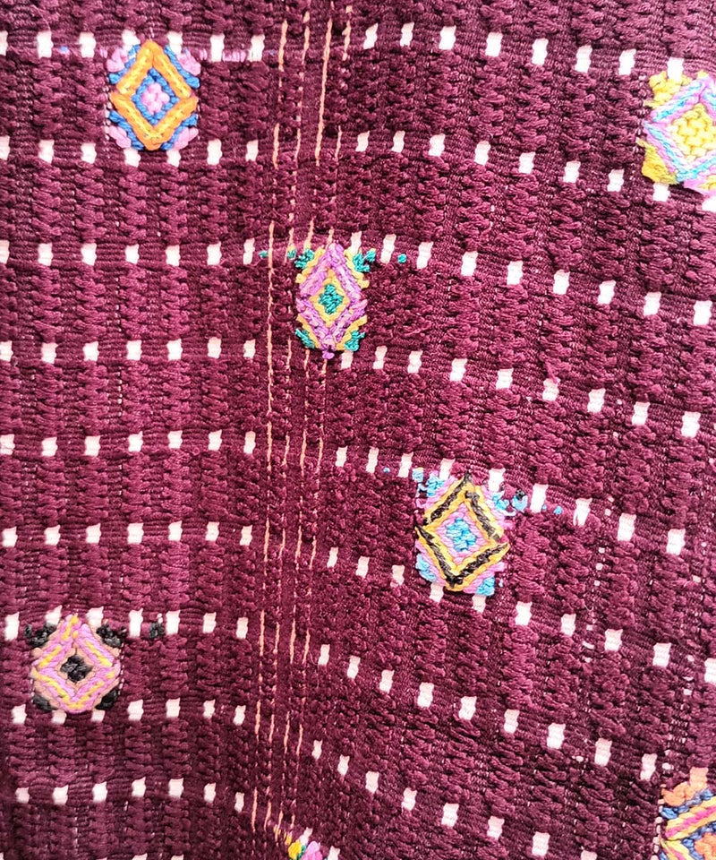 Vintage Guatemalan huipil with handwoven Mayan embroidery
