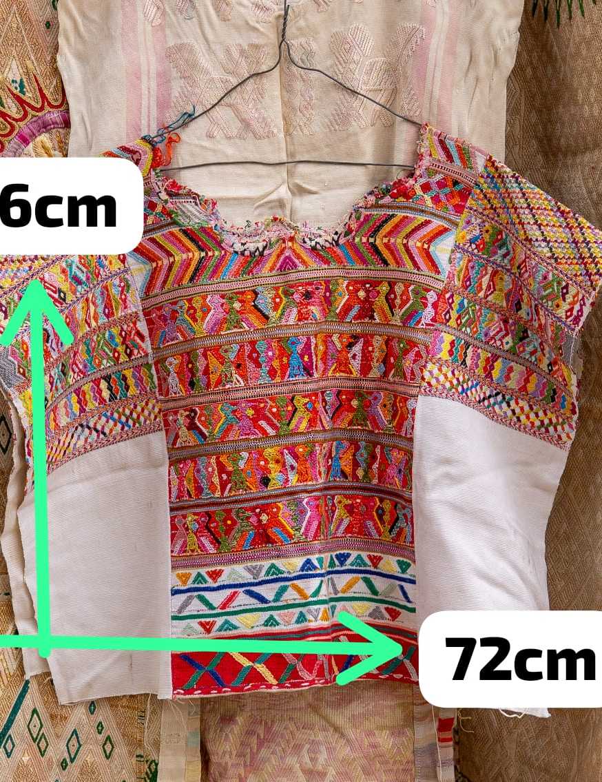 Red and white San Juan Cotzal huipil #4-147