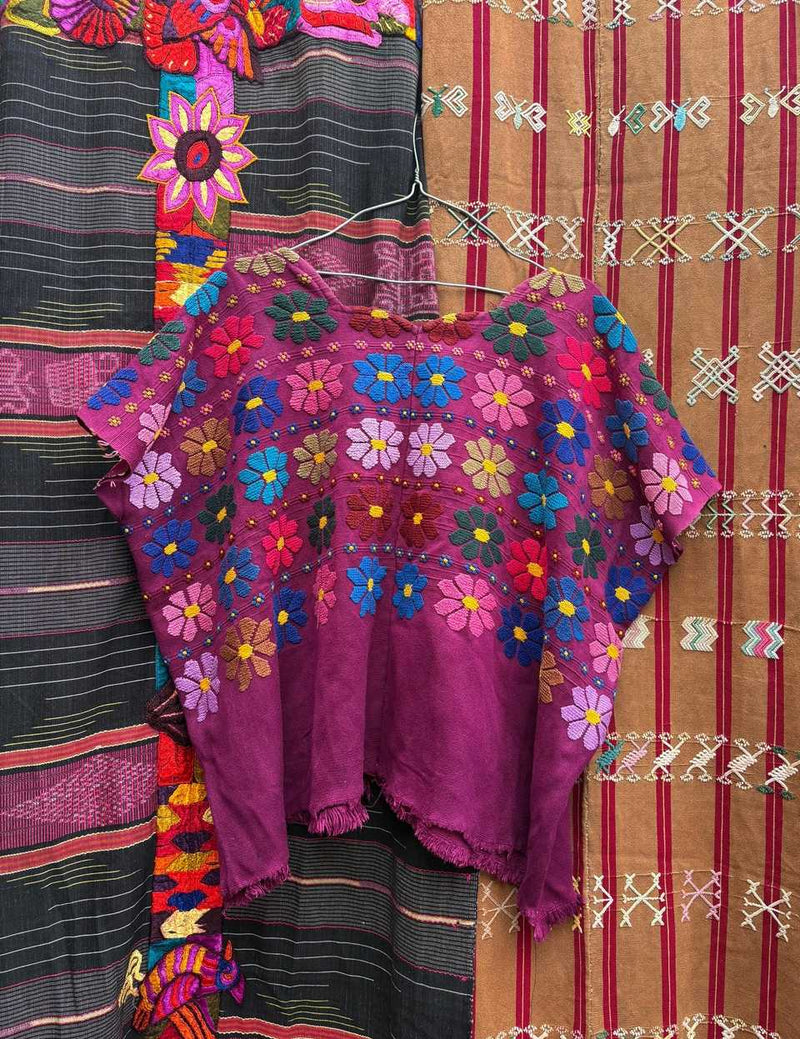 Floral plum San Lucas Toliman huipil #4-243