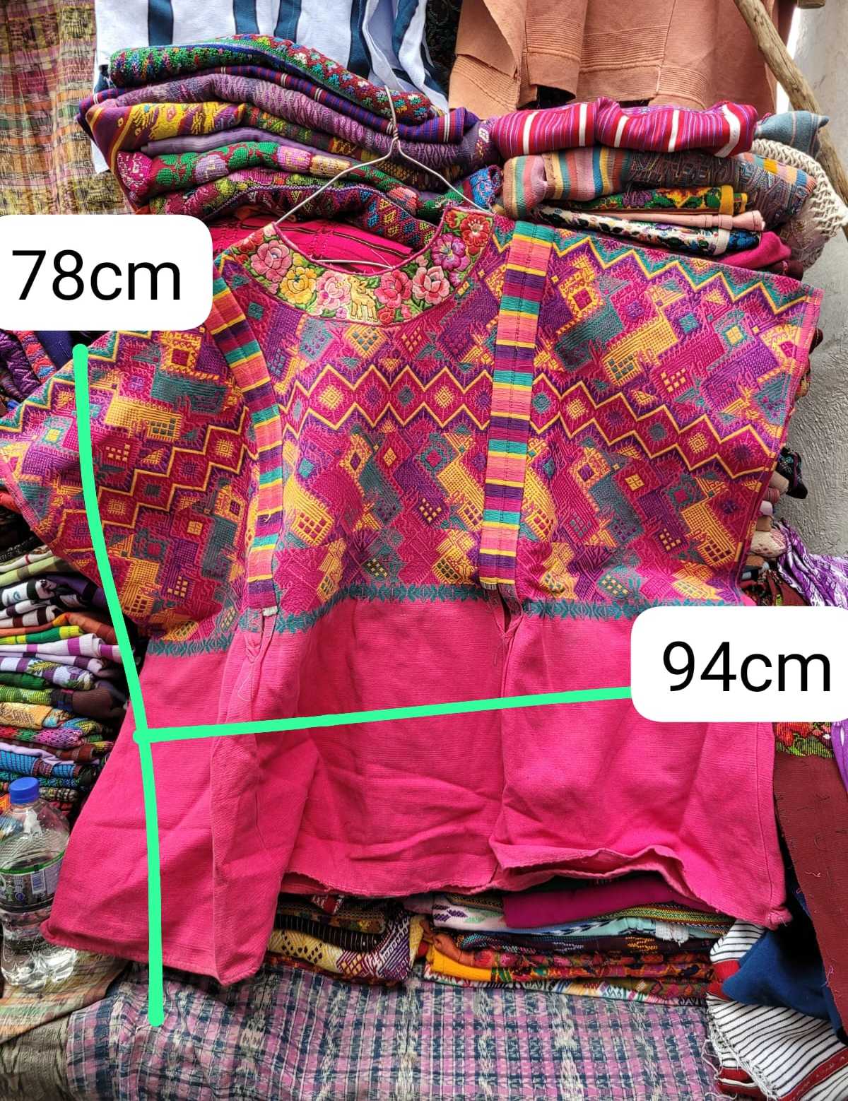 Colourful pink Xela huipil #3-3