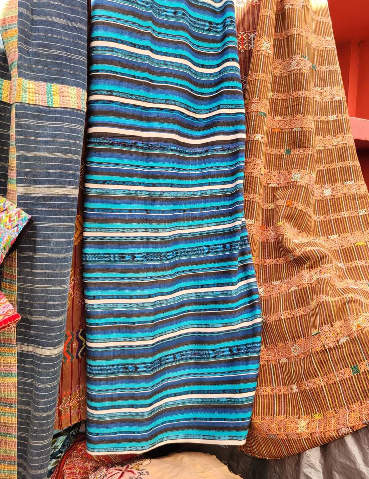 4 different green and blue handwoven cortes #2-104