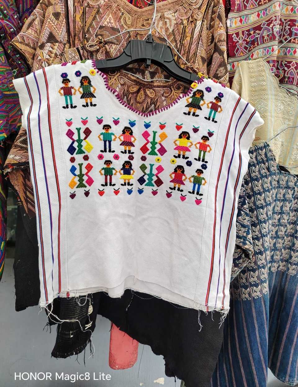 Colourful on white San Lucas Toliman huipil #5-359