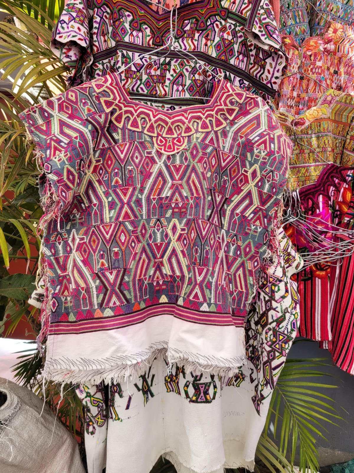 Berry and gold Nebaj huipil for Helen