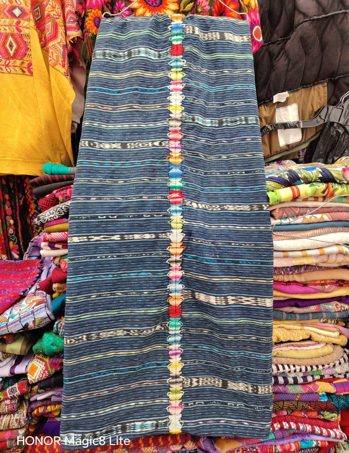 Indigo striped Ikat Chichicastenango corte #4-158