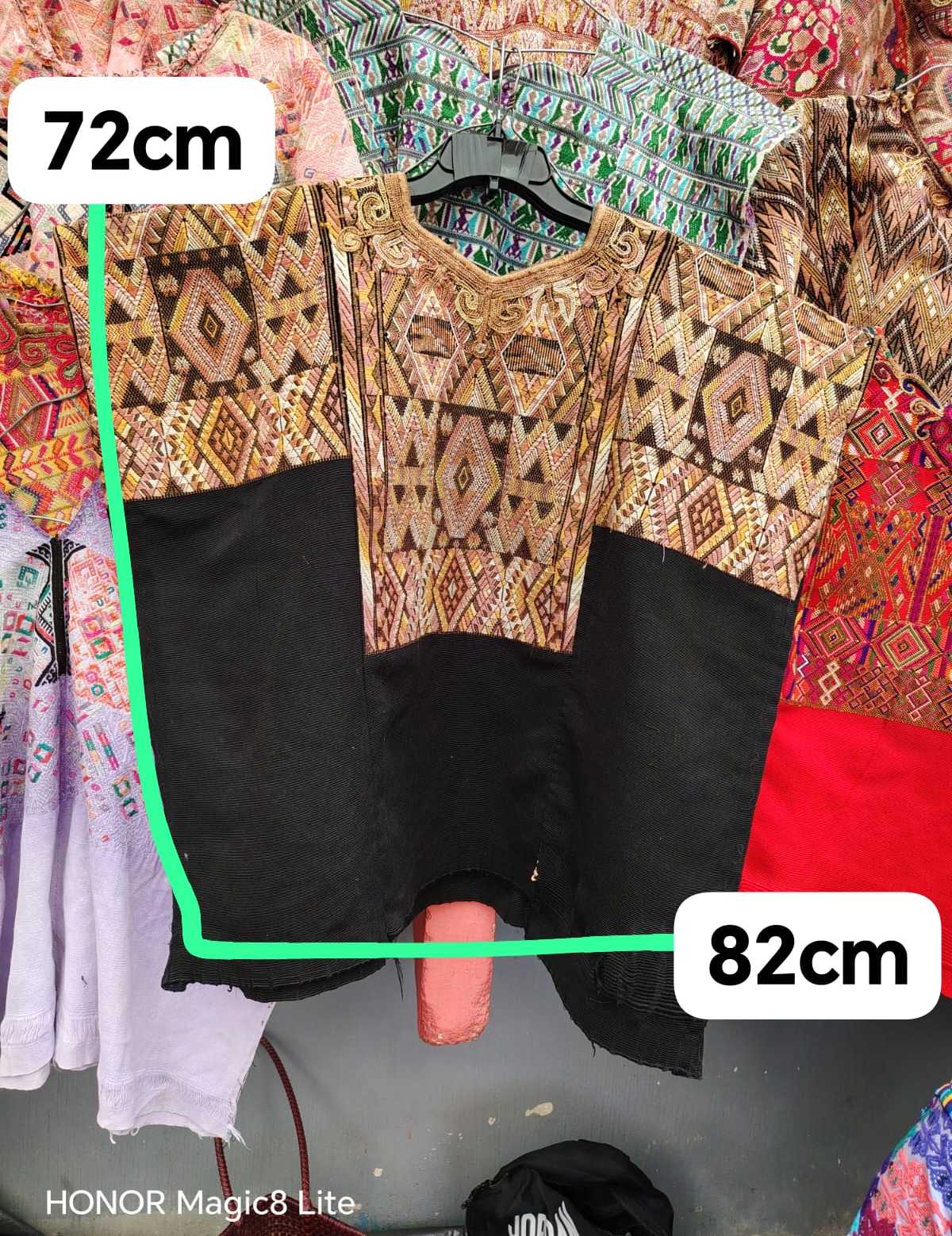 Black and gold geometric Chichicastenango huipil #4-75