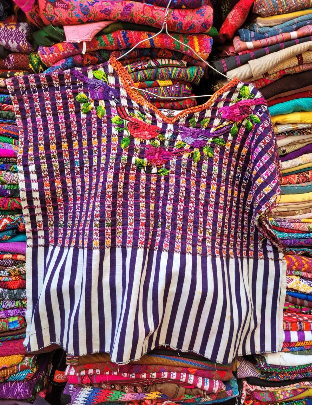 Berry birds Santiago huipil #2-43