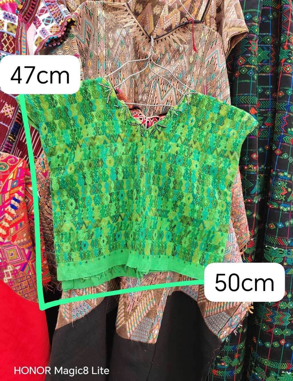 Kelly green Coban huipil #5-419