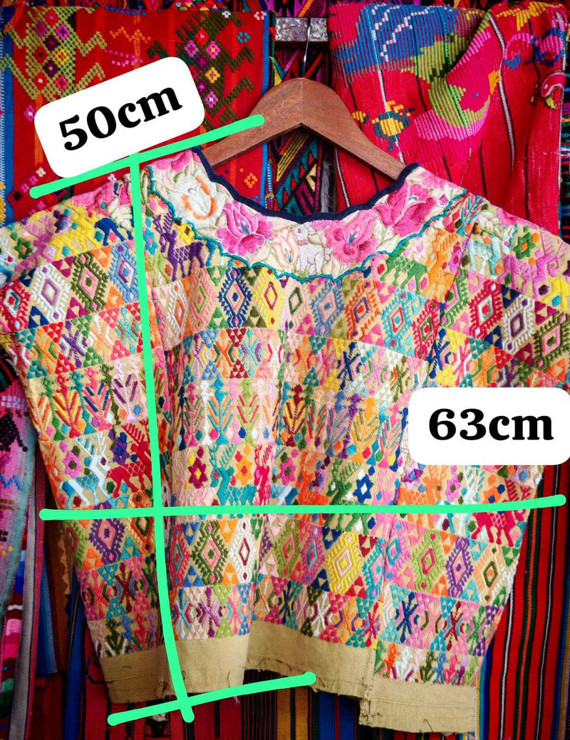 Colourful on Clay Coban Huipil #6-296