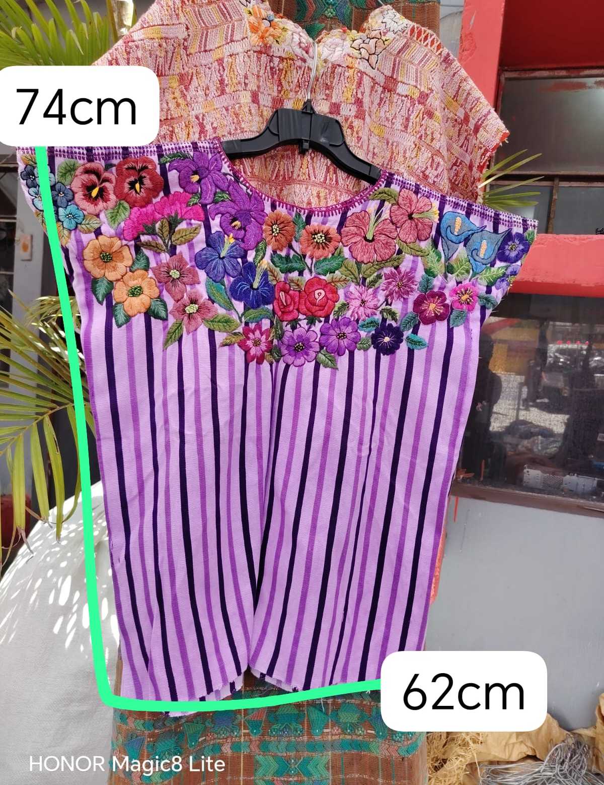Lilac striped Santiago huipil #5-212
