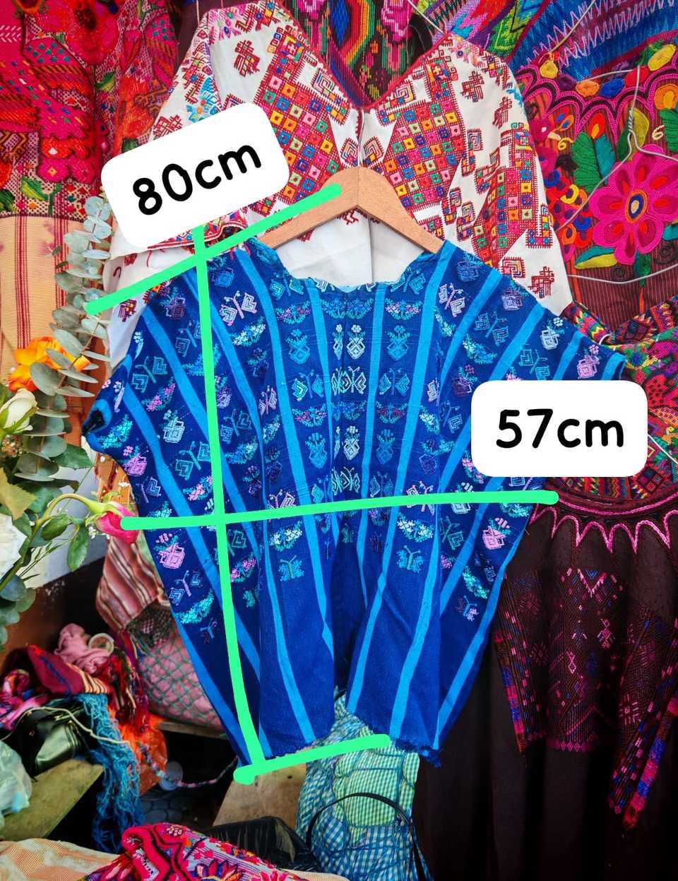Bright blue San Lucas Toliman huipil #6-71