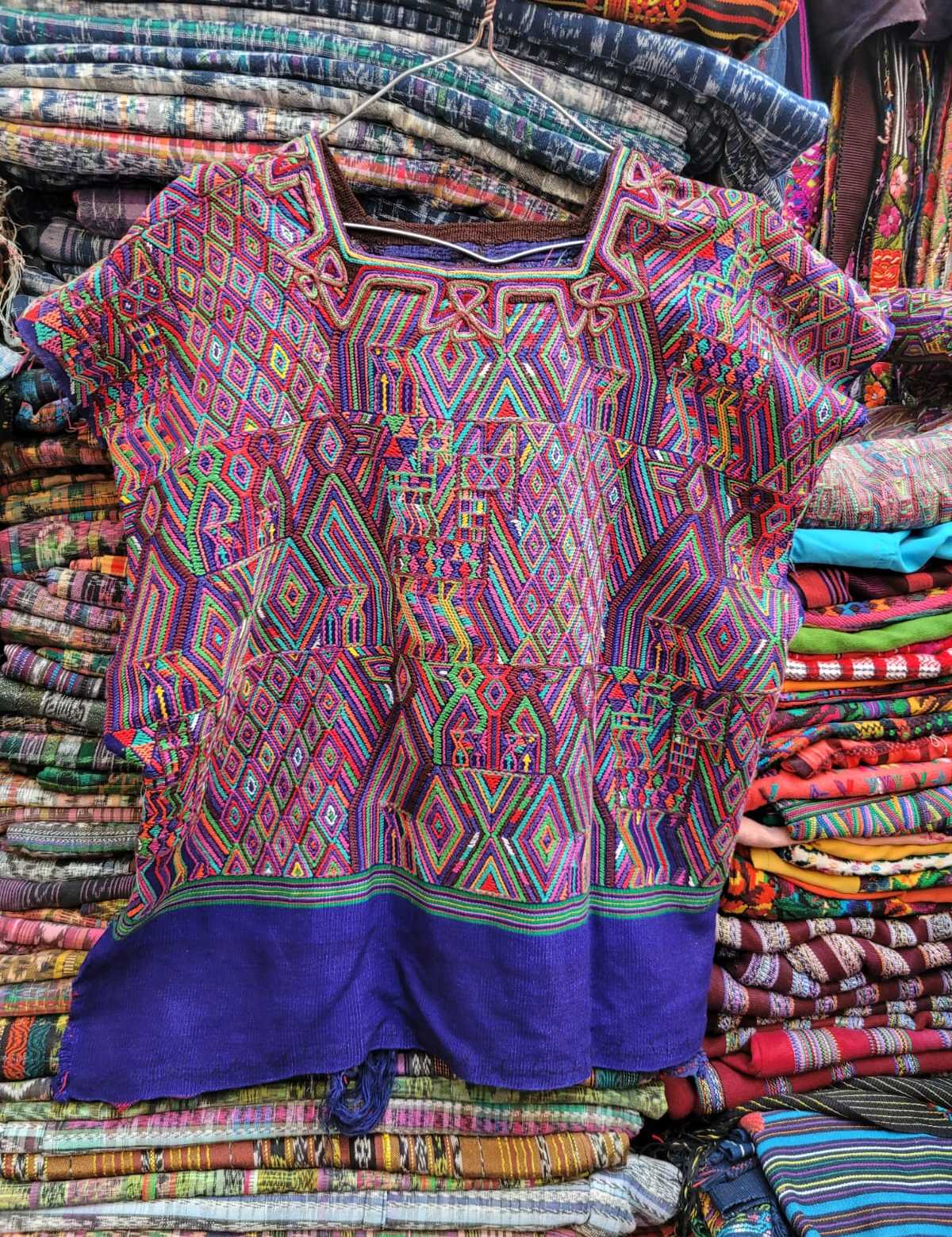 Berry and blue Nebaj huipil #2-115