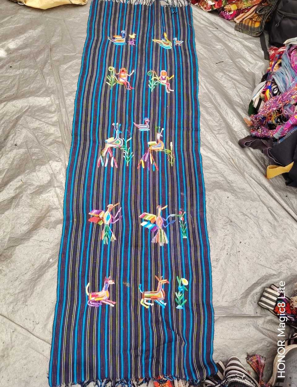 Blue striped Nahuala tzute #5-32