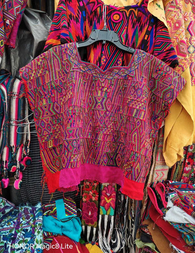 Pink and berry Nebaj huipil #4-167