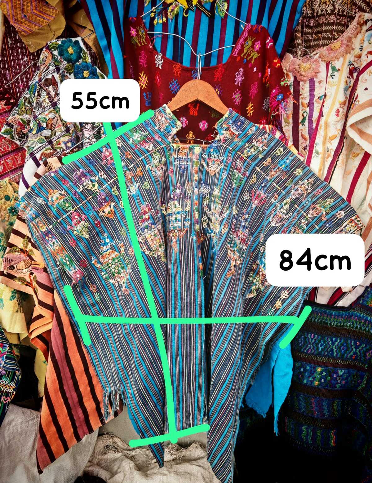 Striped blue Nahuala huipil #2-79