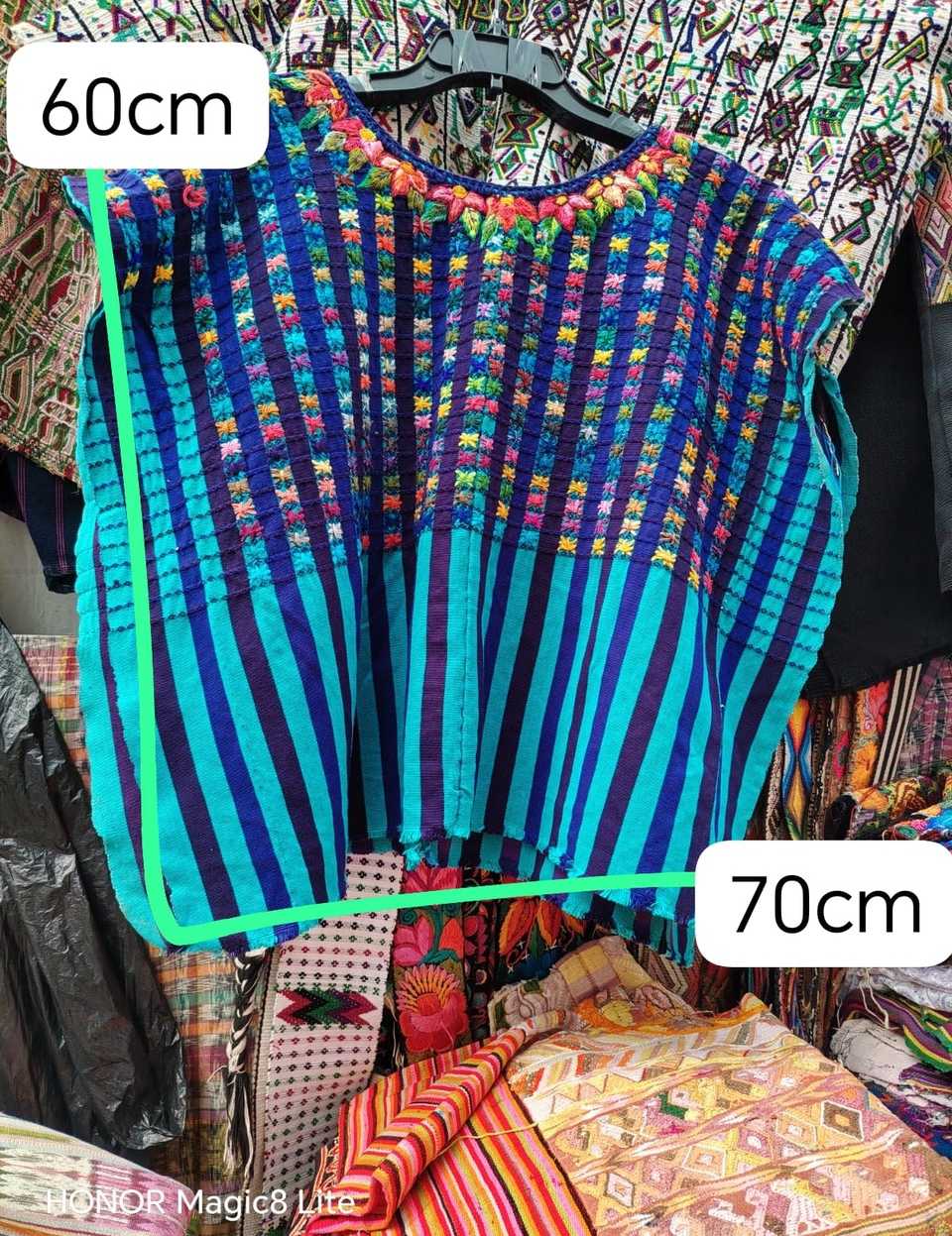 Blue gingham Santiago huipil #4-307