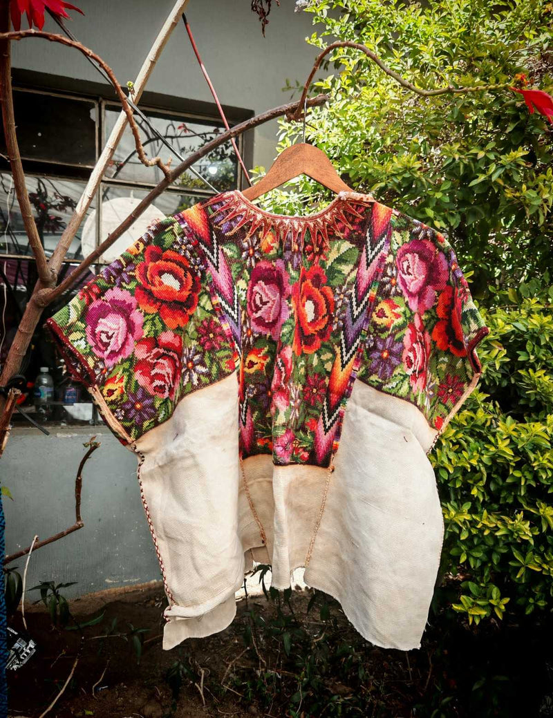 Roses Chichicastenango huipil #2-82