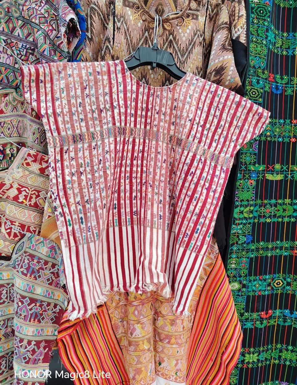Red and white striped San Lucas huipil #5-284