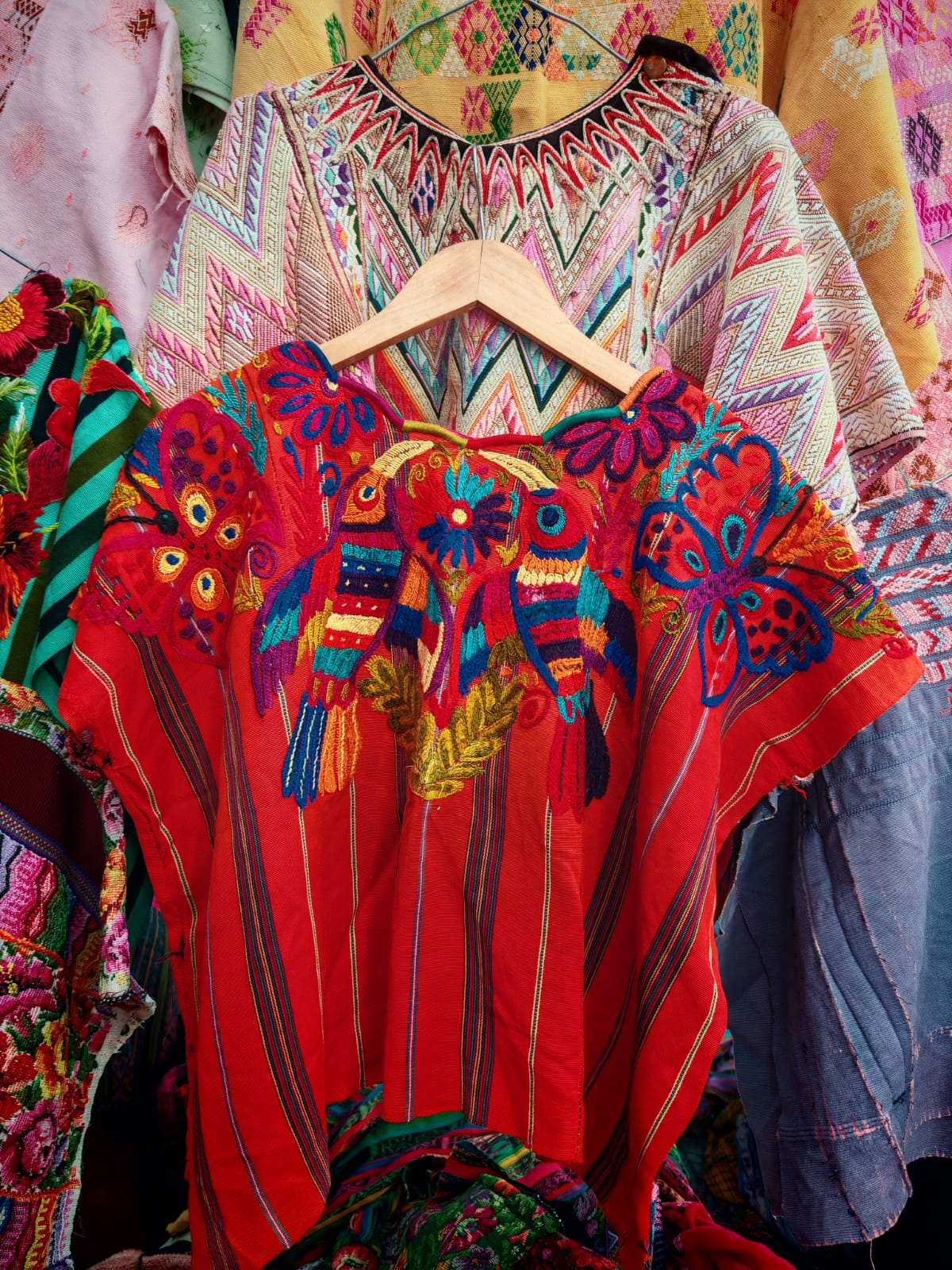 Coral Santiago and Red Chichi huipiles (reserved for Myriam)