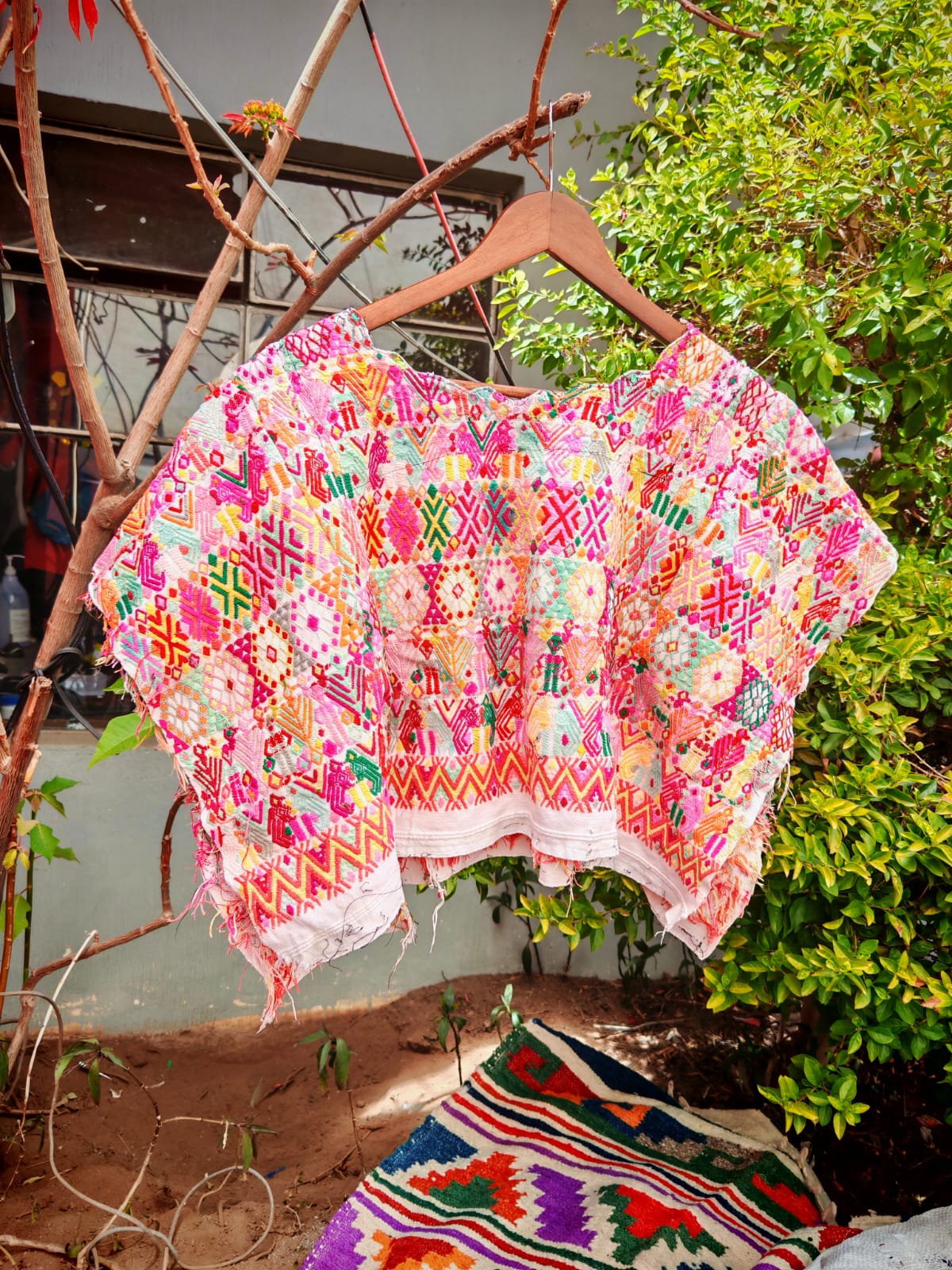 Pink Coban huipil for April